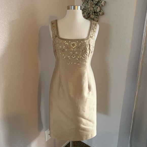 Talbots Cream Embroidered Dress - Picture 1 of 7